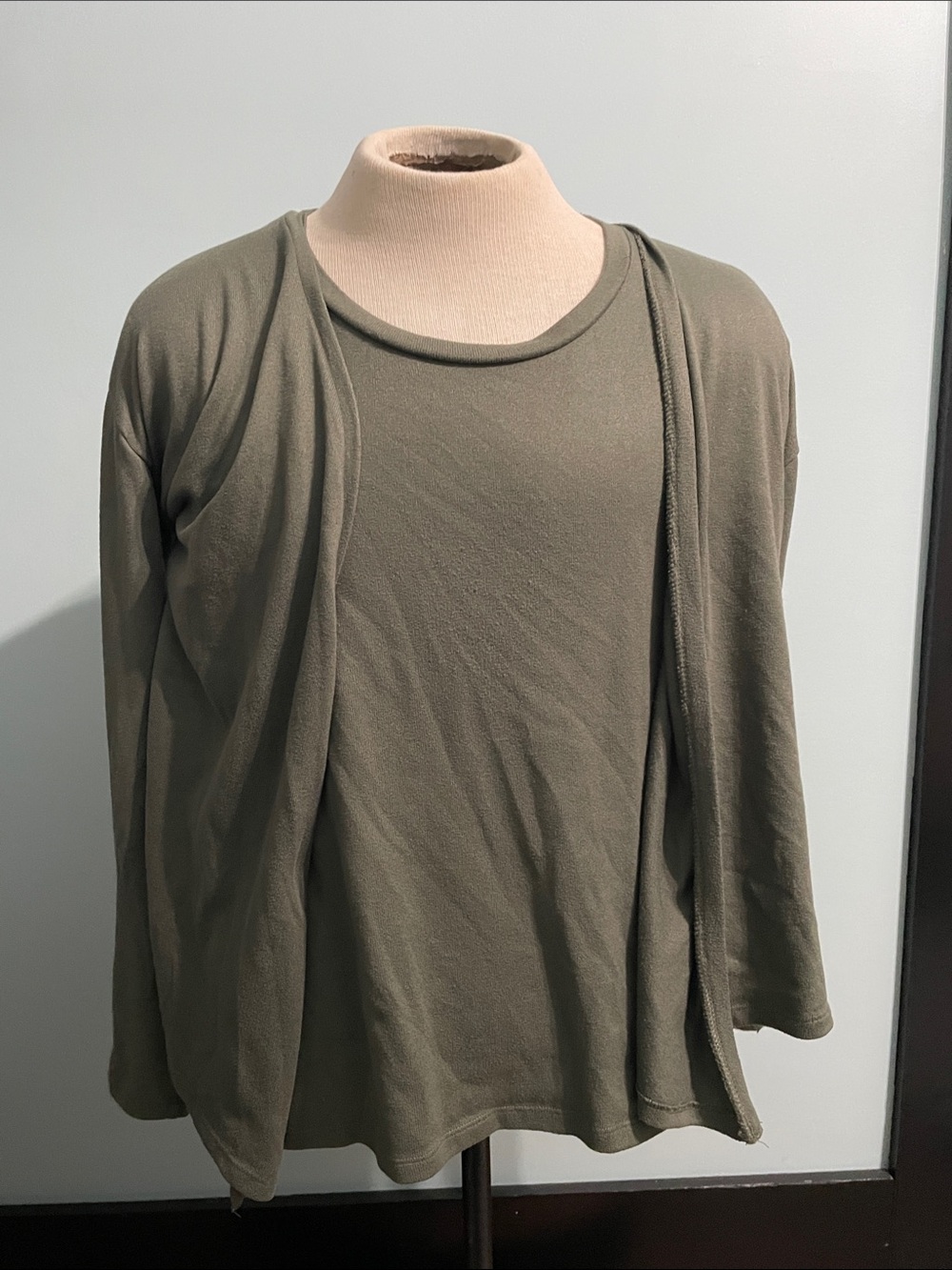 Love to Longue Set Top and Sweater Size Large Sage Green